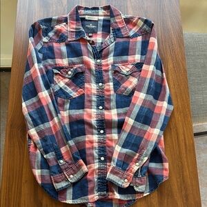 American Eagle Plaid Button-Up Shirt